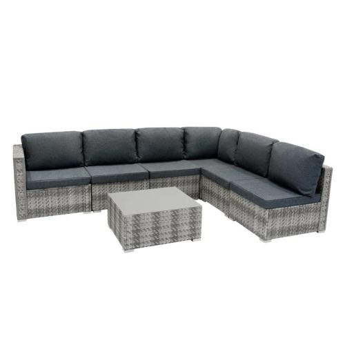 Rattan 7 Piece Furniture Set – Grey