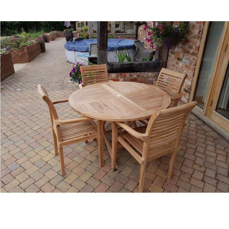 Teak Garden Dining Set with Parasol