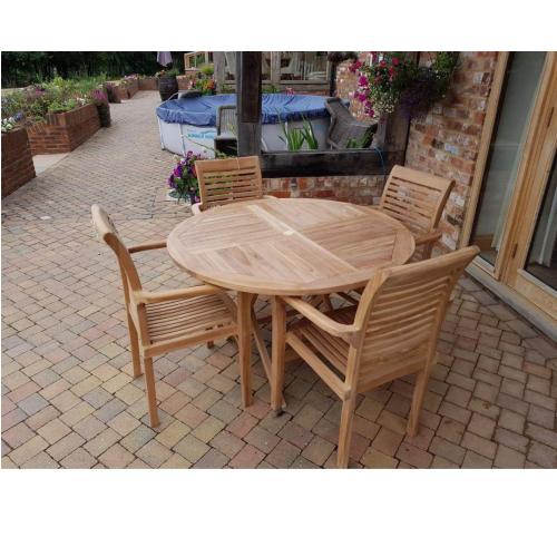 Teak Garden Dining Set with Parasol